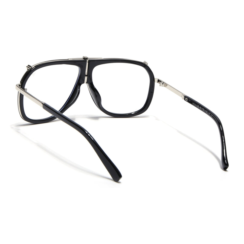 Voyage Black & Silver Wayfarer Eyeglasses for Men & Women - MG5220-C1