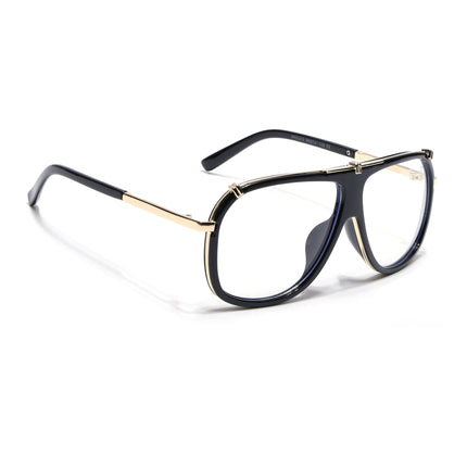 Voyage Black & Golden Wayfarer Eyeglasses for Men & Women - MG5221-C2