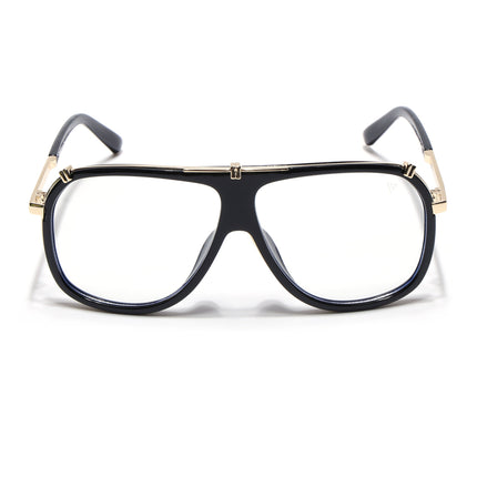 Voyage Black & Golden Wayfarer Eyeglasses for Men & Women - MG5221-C2