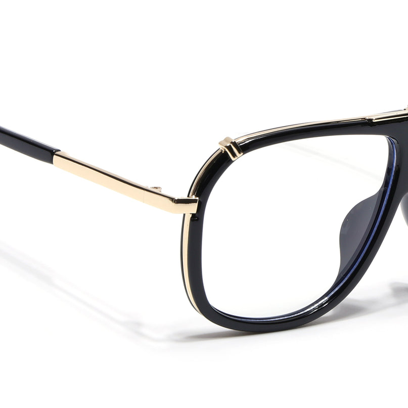 Voyage Black & Golden Wayfarer Eyeglasses for Men & Women - MG5221-C2