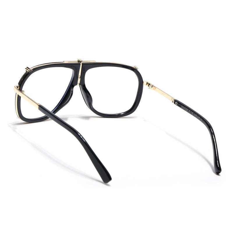 Voyage Black & Golden Wayfarer Eyeglasses for Men & Women - MG5221-C2