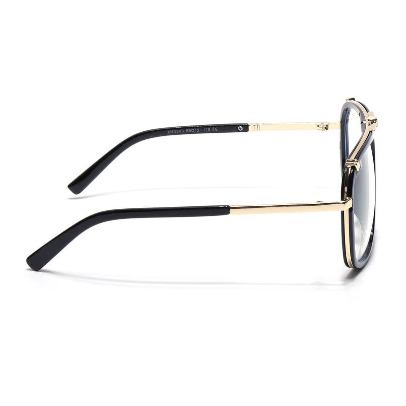 Voyage Black & Golden Wayfarer Eyeglasses for Men & Women - MG5221-C2
