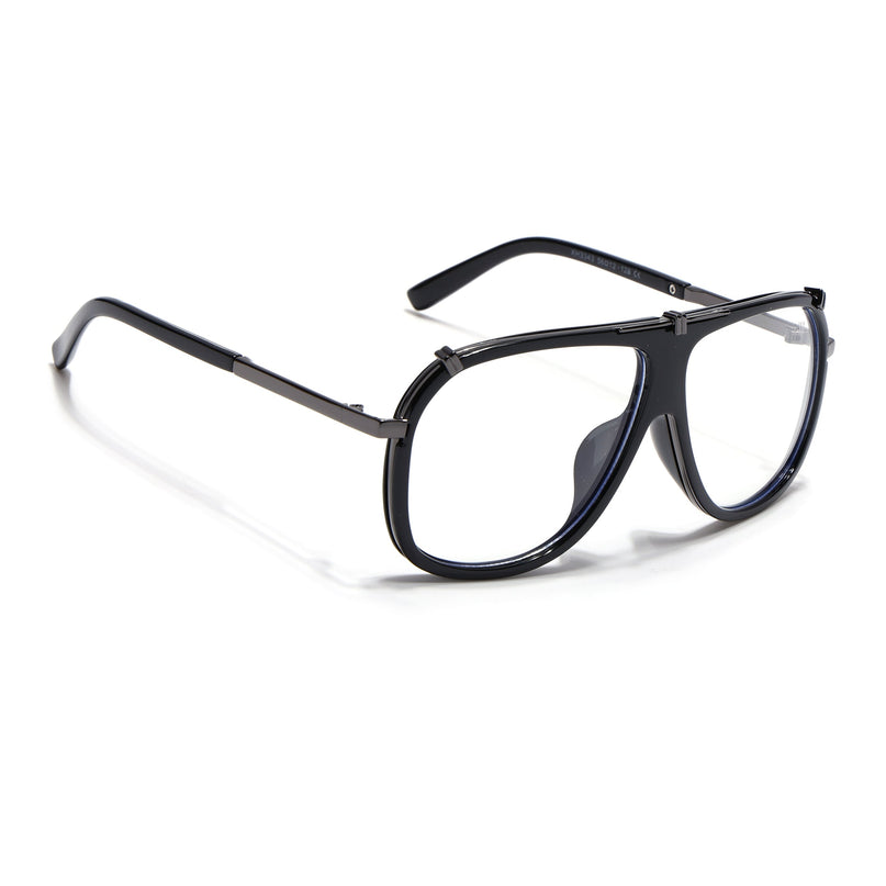 Voyage Black & Grey Wayfarer Eyeglasses for Men & Women - MG5222-C3