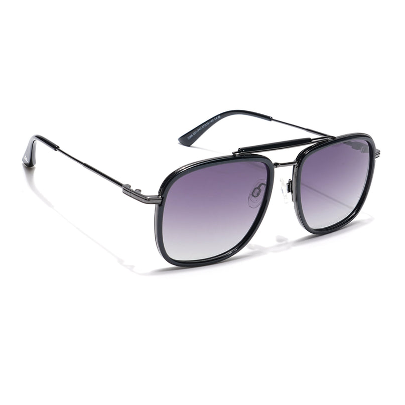 Voyage Select Wayfarer Polarized Sunglasses (Purple & Clear Lens | Black & Grey Frame - SLPMG6256)