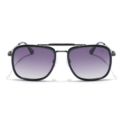 Voyage Select Wayfarer Polarized Sunglasses (Purple & Clear Lens | Black & Grey Frame - SLPMG6256)