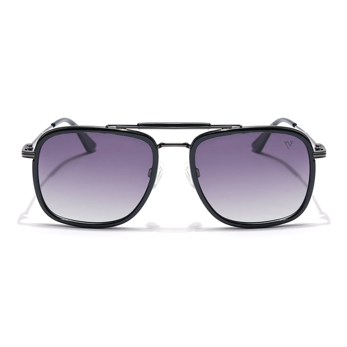 Voyage Select Wayfarer Polarized Sunglasses (Purple & Clear Lens | Black & Grey Frame - SLPMG6256)