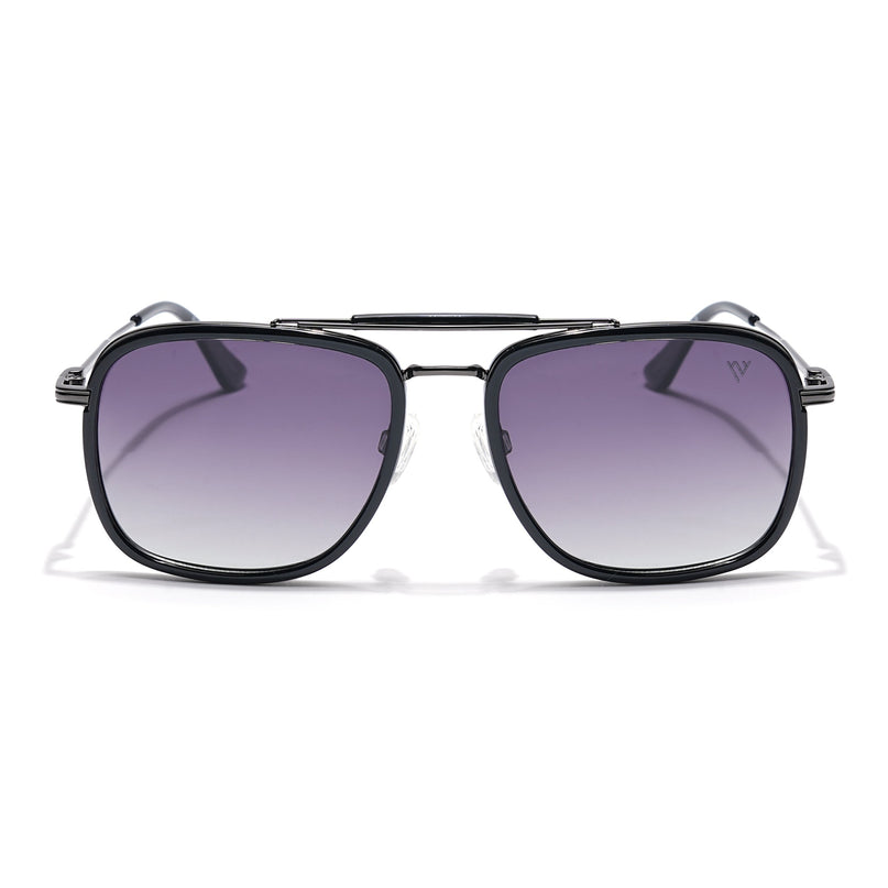 Voyage Select Wayfarer Polarized Sunglasses (Purple & Clear Lens | Black & Grey Frame - SLPMG6256)