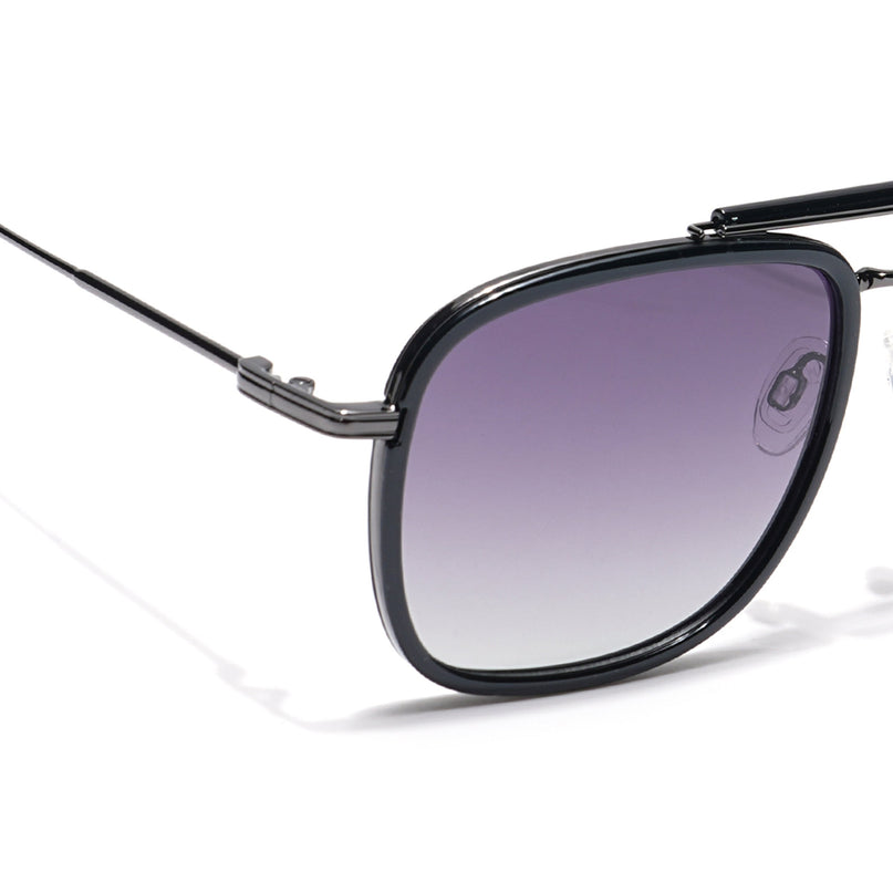 Voyage Select Wayfarer Polarized Sunglasses (Purple & Clear Lens | Black & Grey Frame - SLPMG6256)