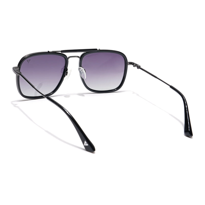 Voyage Select Wayfarer Polarized Sunglasses (Purple & Clear Lens | Black & Grey Frame - SLPMG6256)