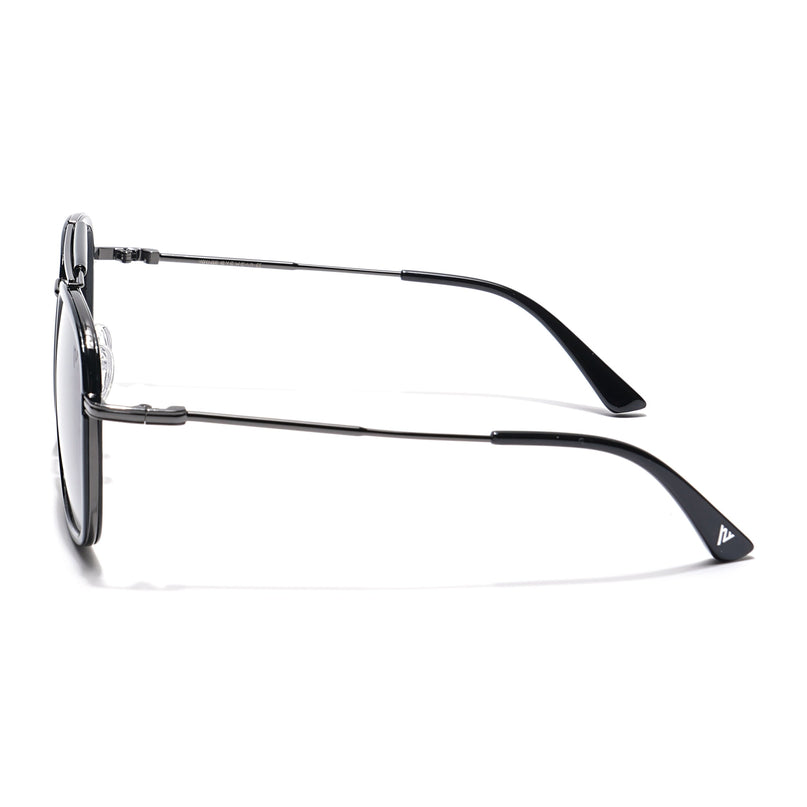 Voyage Select Wayfarer Polarized Sunglasses (Purple & Clear Lens | Black & Grey Frame - SLPMG6256)