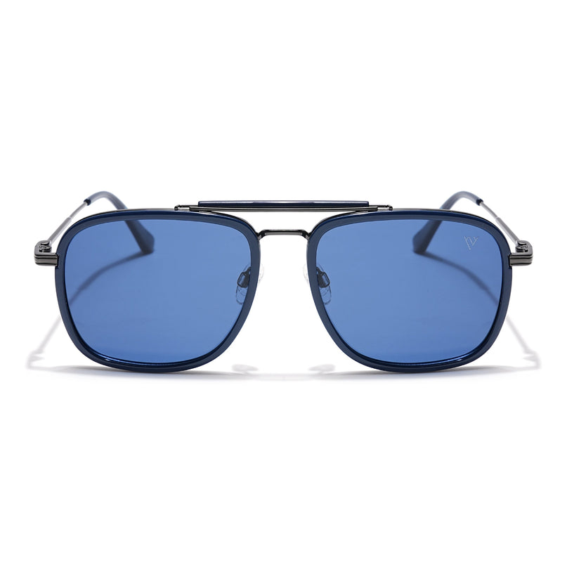 Voyage Select Wayfarer Polarized Sunglasses (Blue Lens | Navy Blue & Grey Frame - SLPMG6257)