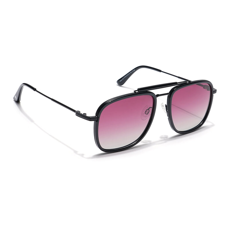 Voyage Select Wayfarer Polarized Sunglasses (Light Pink & Clear Lens | Black Frame - SLPMG6258)
