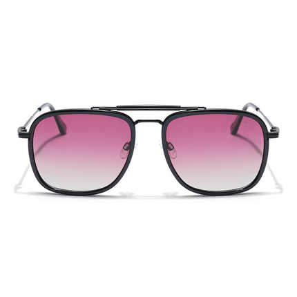 Voyage Select Wayfarer Polarized Sunglasses (Light Pink & Clear Lens | Black Frame - SLPMG6258)