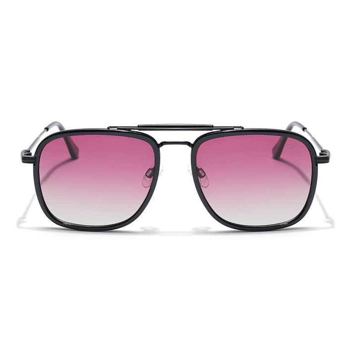 Voyage Select Wayfarer Polarized Sunglasses (Light Pink & Clear Lens | Black Frame - SLPMG6258)