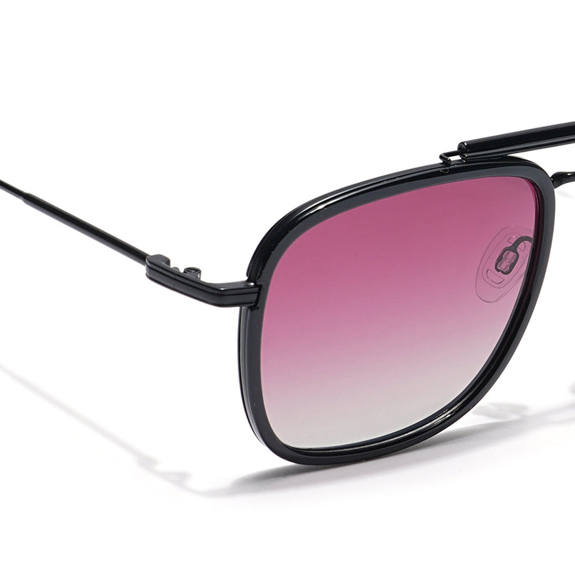 Voyage Select Wayfarer Polarized Sunglasses (Light Pink & Clear Lens | Black Frame - SLPMG6258)