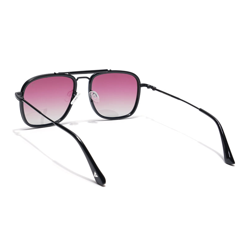 Voyage Select Wayfarer Polarized Sunglasses (Light Pink & Clear Lens | Black Frame - SLPMG6258)