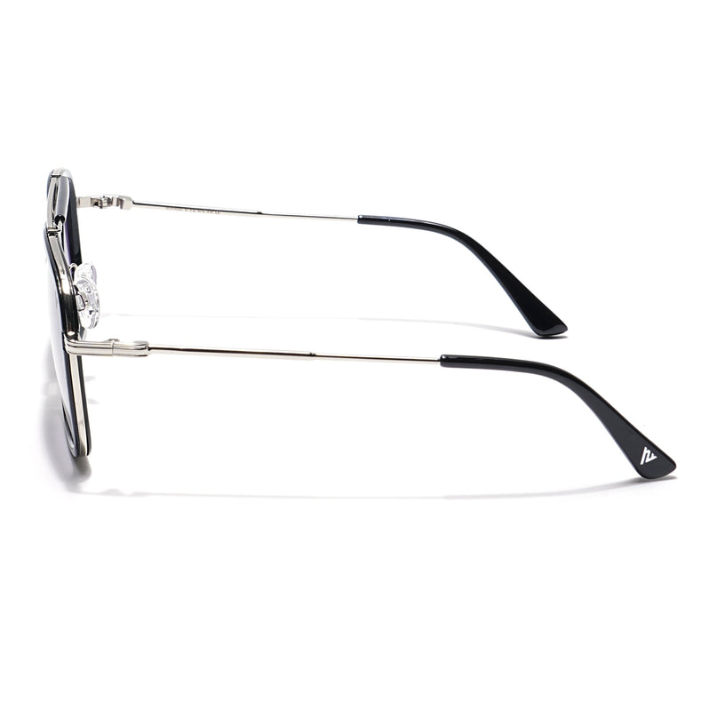 Voyage Select Wayfarer Polarized Sunglasses (Light Purple & Clear Lens | Black & Silver Frame - SLPMG6259)