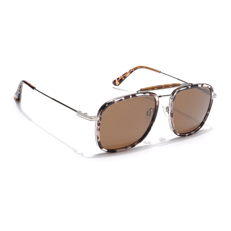 Voyage Select Wayfarer Polarized Sunglasses (Brown Lens | Demi Brown & Transparent Frame - SLPMG6260)
