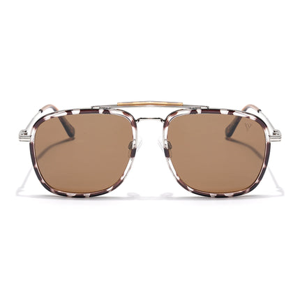 Voyage Select Wayfarer Polarized Sunglasses (Brown Lens | Demi Brown & Transparent Frame - SLPMG6260)