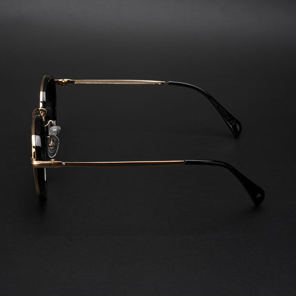 Round Polarized Sunglasses (Black Lens | Golden Frame - PMG5857)