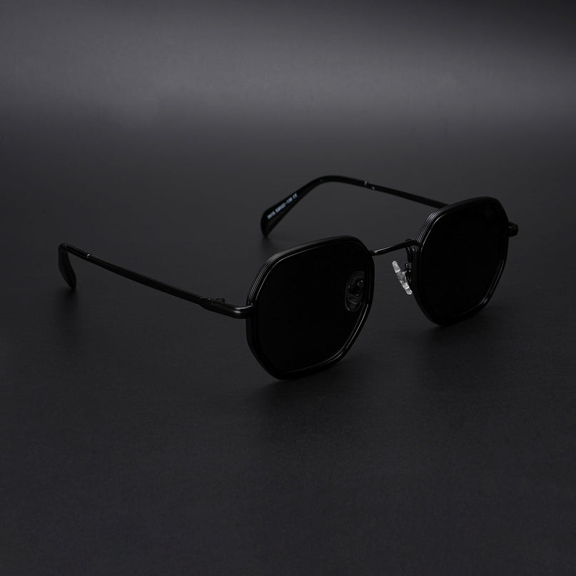 Geometric Polarized Sunglasses (Black Lens | Black Frame - PMG5851)