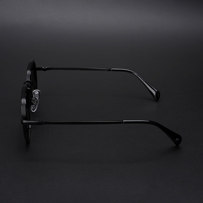 Geometric Polarized Sunglasses (Black Lens | Black Frame - PMG5851)