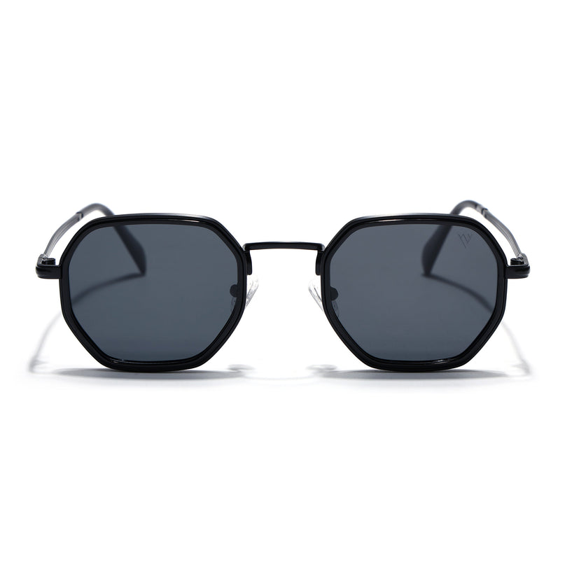 Geometric Polarized Sunglasses (Black Lens | Black Frame - PMG5851)