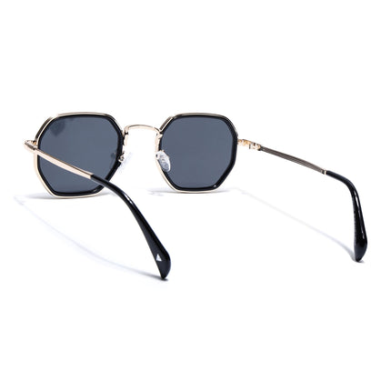 Geometric Polarized Sunglasses (Black Lens | Golden Frame - PMG5853)