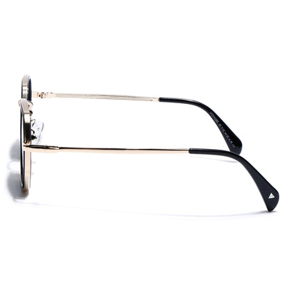 Geometric Polarized Sunglasses (Black Lens | Golden Frame - PMG5853)