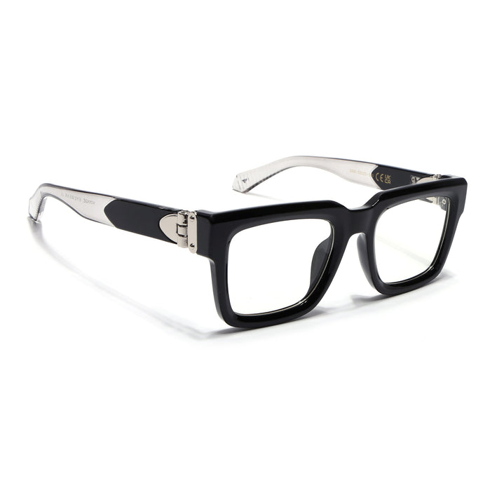 Voyage Black Square Eyeglasses for Men & Women (3490FMG7130-C1)
