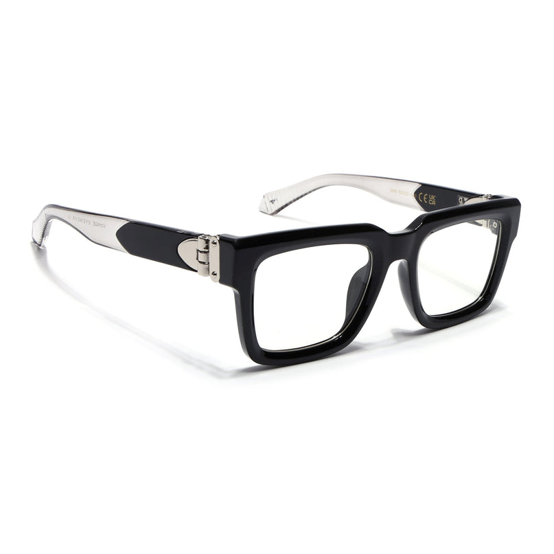Voyage Black Square Eyeglasses for Men & Women (3490FMG7130-C1)