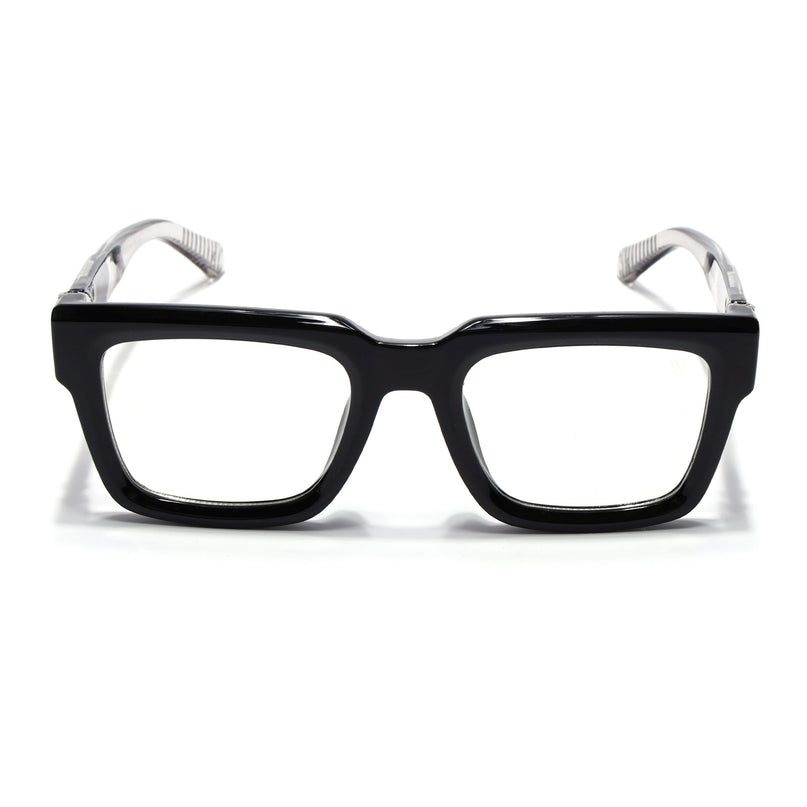 Voyage Black Square Eyeglasses for Men & Women (3490FMG7130-C1)