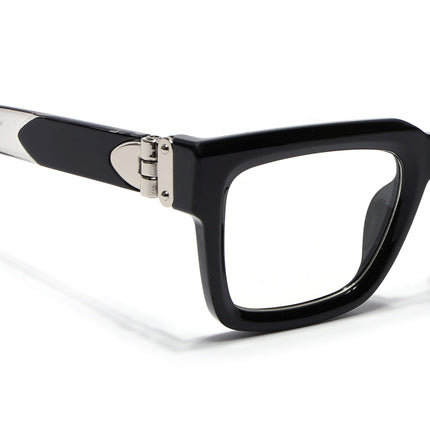 Voyage Black Square Eyeglasses for Men & Women (3490FMG7130-C1)