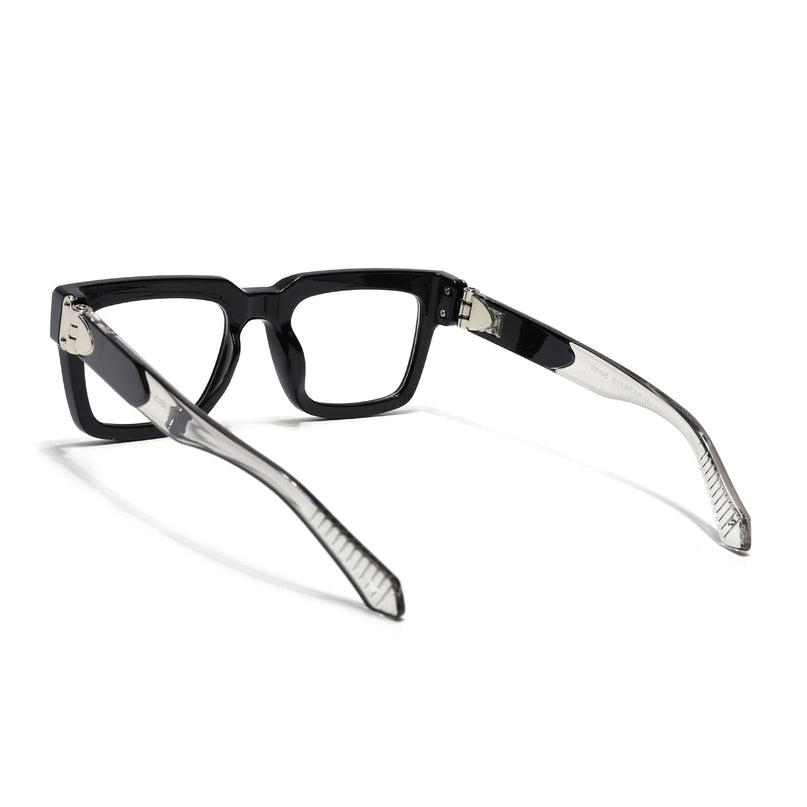 Voyage Black Square Eyeglasses for Men & Women (3490FMG7130-C1)
