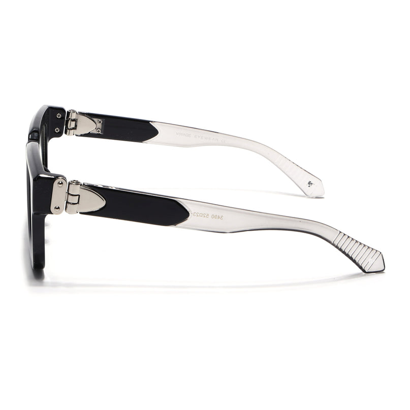 Voyage Black Square Eyeglasses for Men & Women (3490FMG7130-C1)