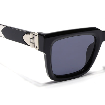 Square Sunglasses for Men & Women (Grey Lens | Black Frame - MG7120)