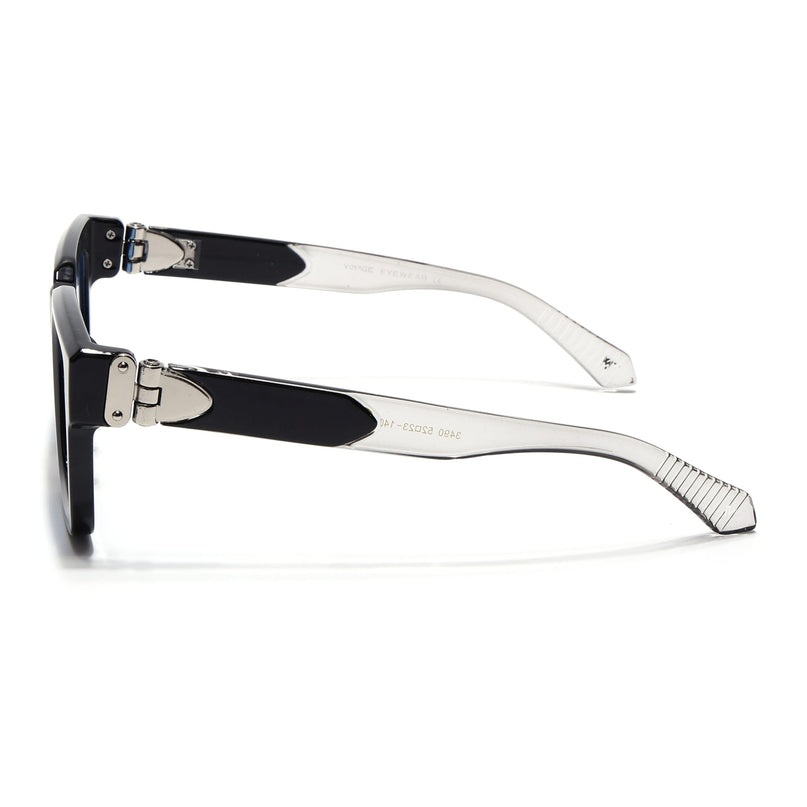 Square Sunglasses for Men & Women (Blue Lens | Black Frame - MG7121)