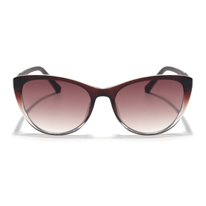 Cateye Sunglasses for Women (Brown & Clear Lens | Brown & Clear Frame - MG7167)