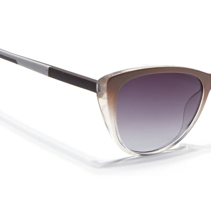 Cateye Sunglasses for Women (Grey & Clear Lens | Light Brown Frame - MG7168)