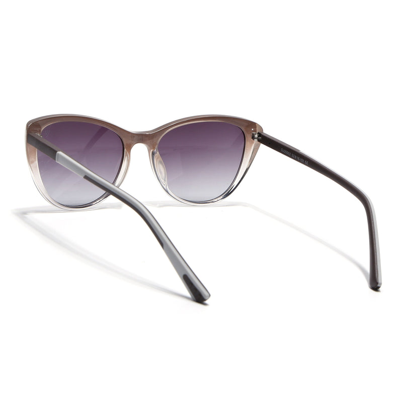 Cateye Sunglasses for Women (Grey & Clear Lens | Light Brown Frame - MG7168)