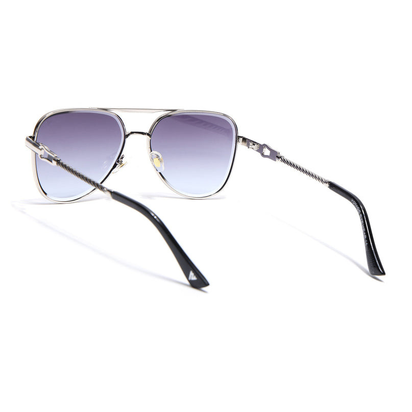 Aviator Sunglasses for Men & Women (Blue & Clear Lens | Silver Frame - MG7256)