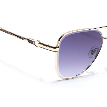 Aviator Sunglasses for Men & Women (Grey & Clear Lens | Golden Frame - MG7257)