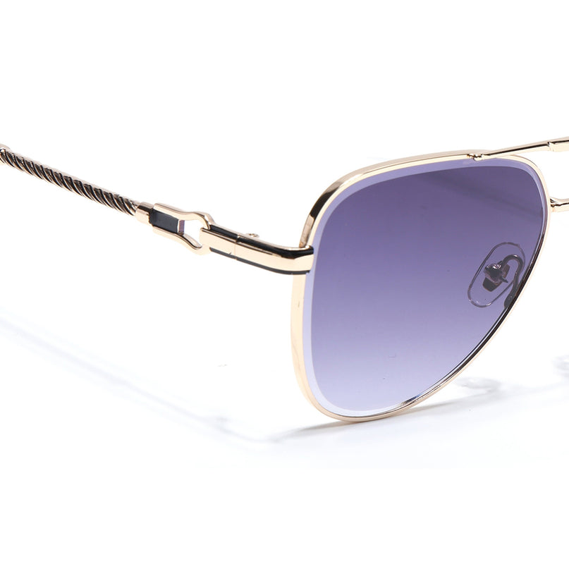 Aviator Sunglasses for Men & Women (Grey & Clear Lens | Golden Frame - MG7257)