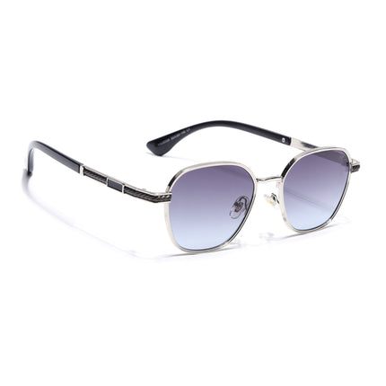 Square Sunglasses for Men & Women (Blue & Clear Lens | Silver Frame - MG7259)