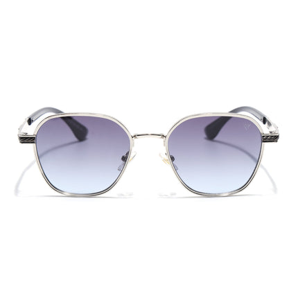 Square Sunglasses for Men & Women (Blue & Clear Lens | Silver Frame - MG7259)
