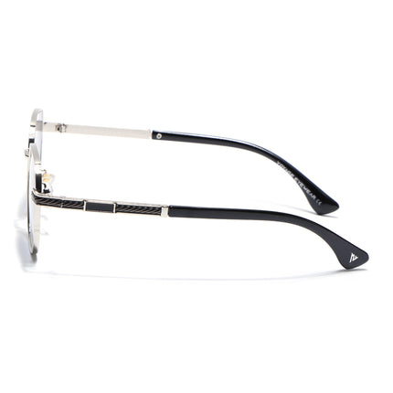 Square Sunglasses for Men & Women (Blue & Clear Lens | Silver Frame - MG7259)