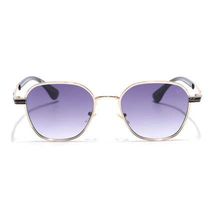 Square Sunglasses for Men & Women (Grey & Clear Lens | Golden Frame - MG7260)
