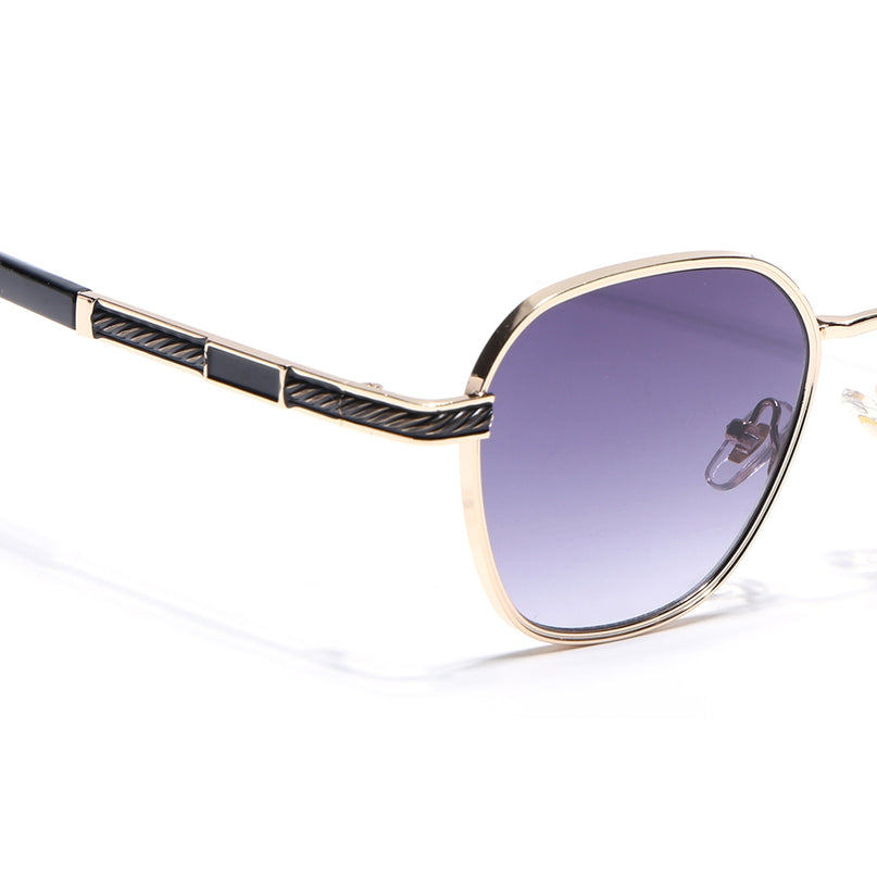 Square Sunglasses for Men & Women (Grey & Clear Lens | Golden Frame - MG7260)