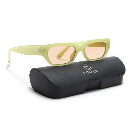 Eyejack Green Rectangle Sunglasses for Men & Women (3563CL986)