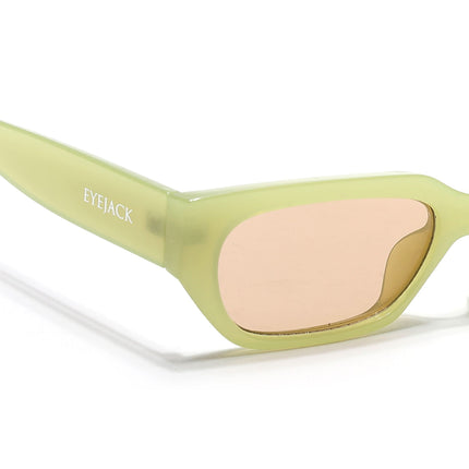 Eyejack Green Rectangle Sunglasses for Men & Women (3563CL986)